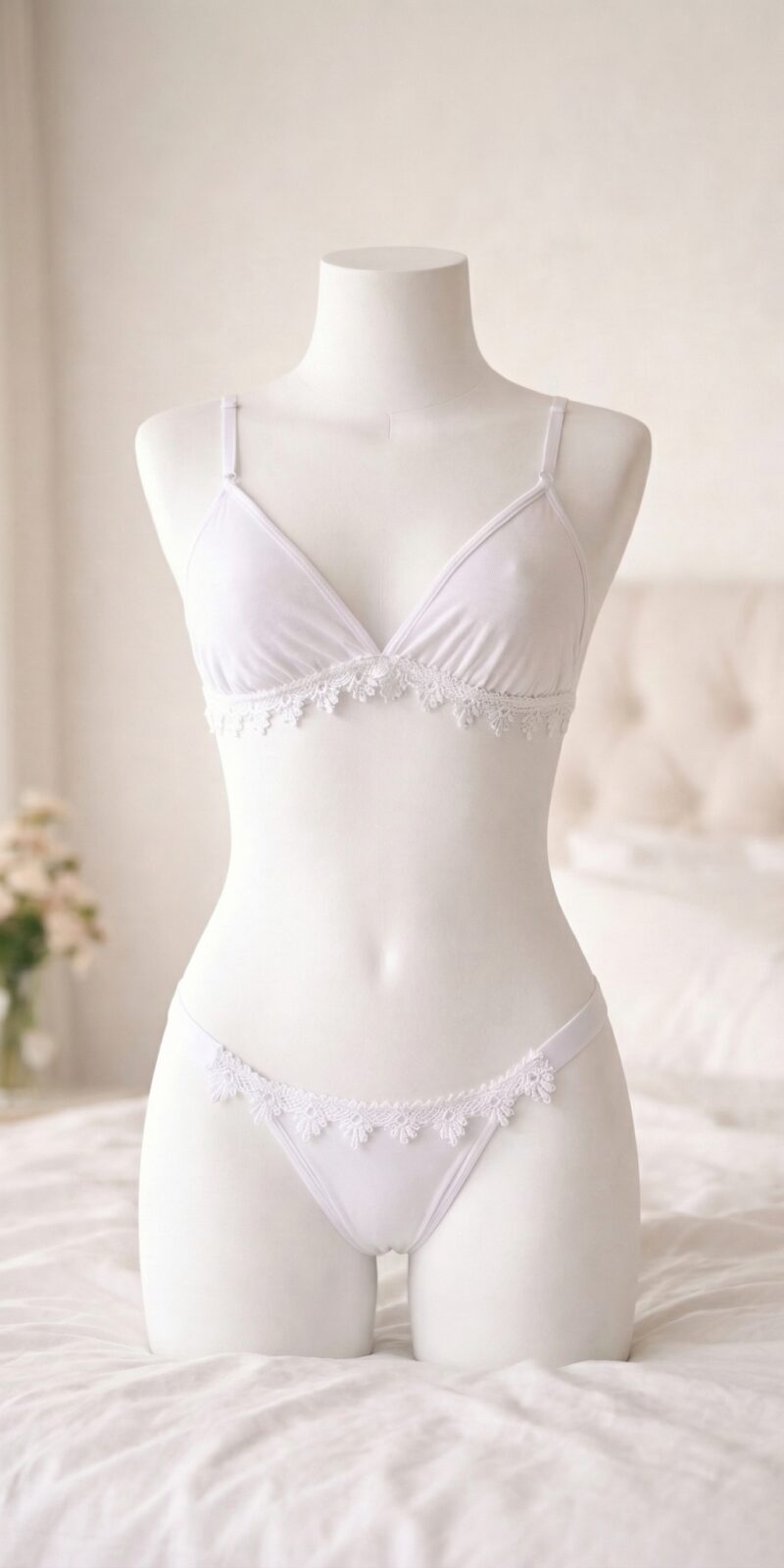 Set Guipur blanco frontal