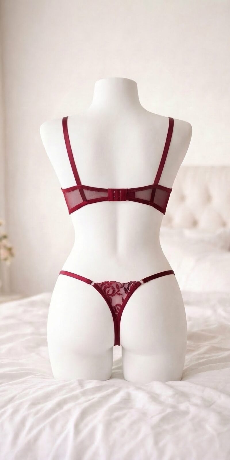 Set Valentina vino tinto trasero